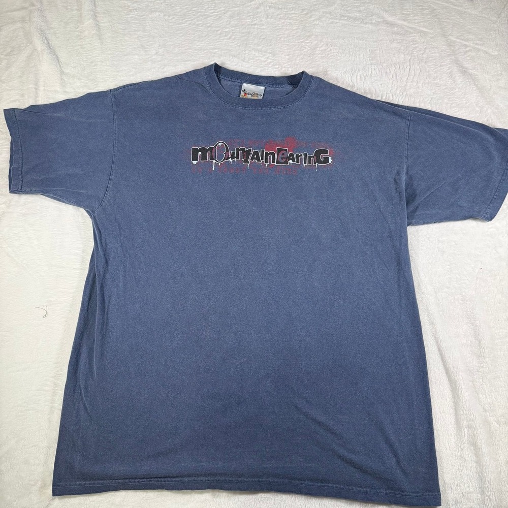 Vintage Y2K Walt Disney World "MOUNTainEATING" Blue Graphic T-Shirt XL